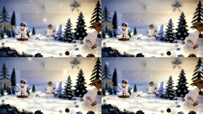 雪地上的冬季和圣诞节装饰品