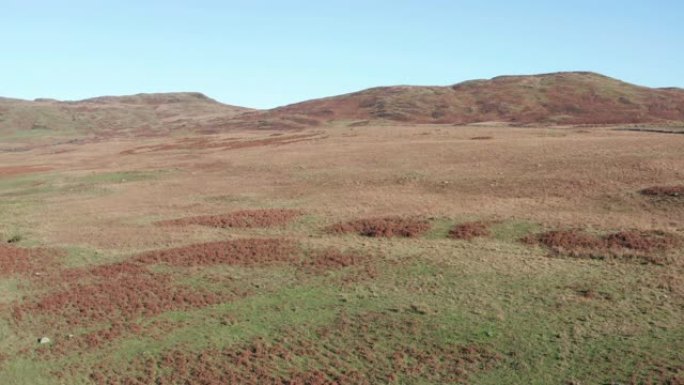 邓弗里斯和加洛韦苏格兰乡村偏远摩尔人的鸟瞰图