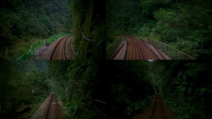 4K时间在丛林和山区的铁路列车。台湾乡村之旅