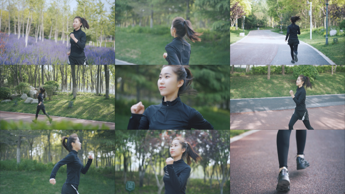 美女公园跑步