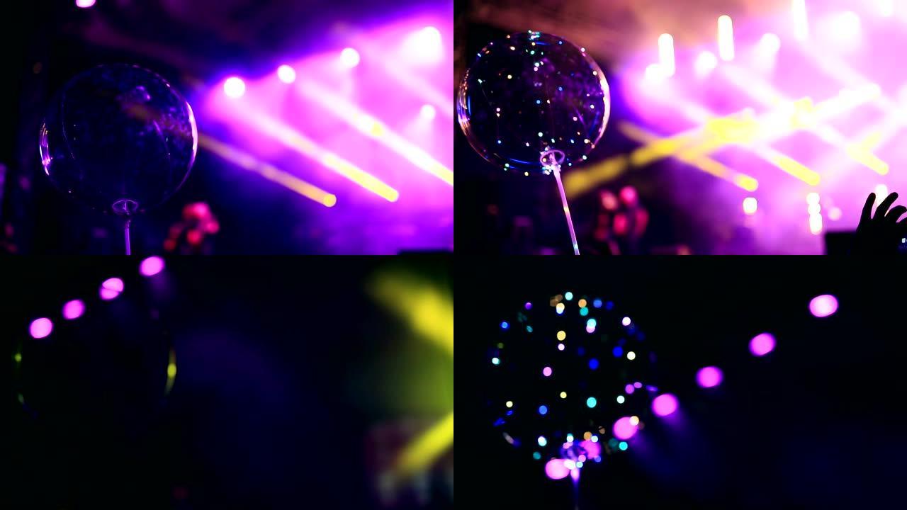 音乐会，舞台，灯光，闪烁的气球