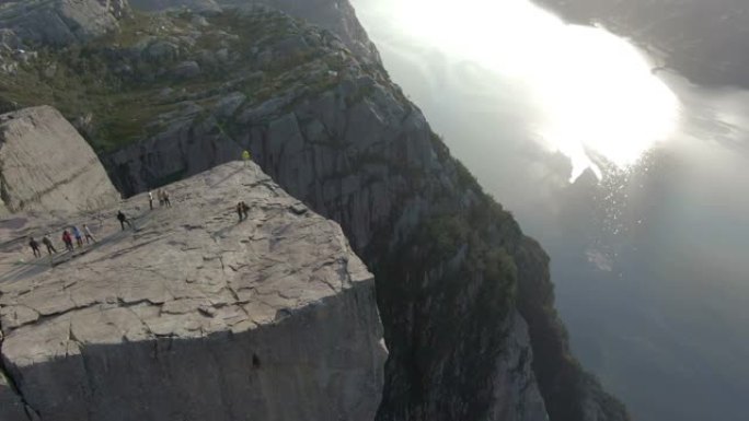 挪威Preikestolen (讲坛岩石) 的鸟瞰图