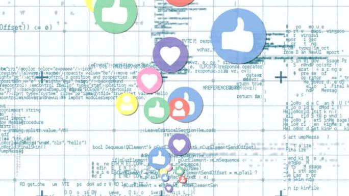 程序代码和社交媒体图标