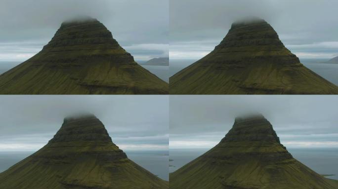 夏季的柯克朱费尔山。冰岛。鸟瞰图