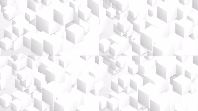 带纸质立方体的抽象技术几何3d运动背景