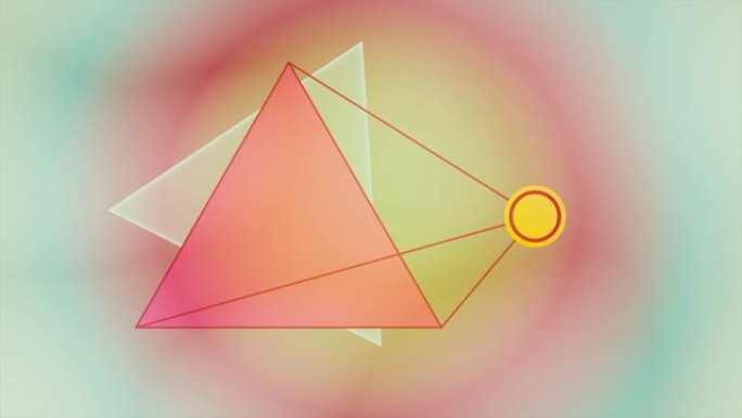 抽象背景，线形连接的环圈和三角形