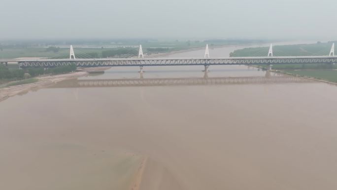 黄河大桥航拍4k 原素材