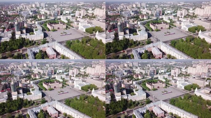 沃罗涅日的市中心和列宁广场