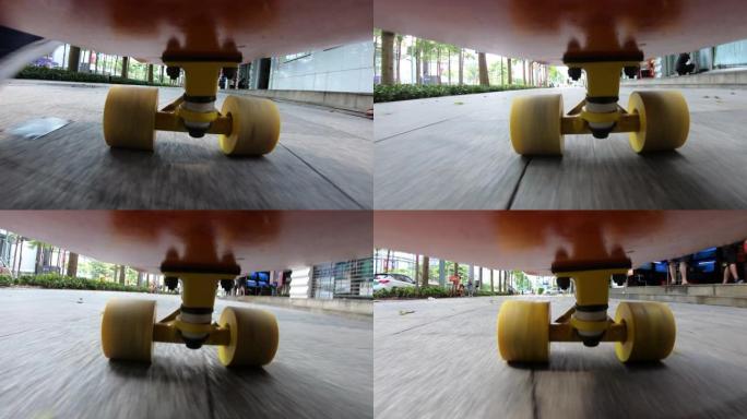 人们在道路上滑板