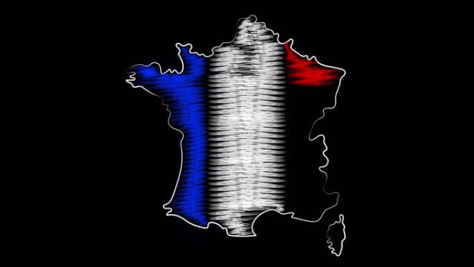 法国维勒班给地图和旗帜上色。运动设计。