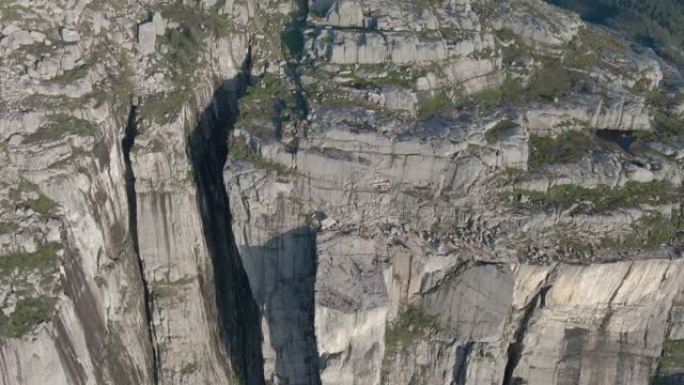 挪威Preikestolen (讲坛岩石) 的鸟瞰图