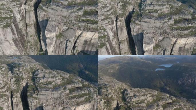 挪威Preikestolen (讲坛岩石) 的鸟瞰图