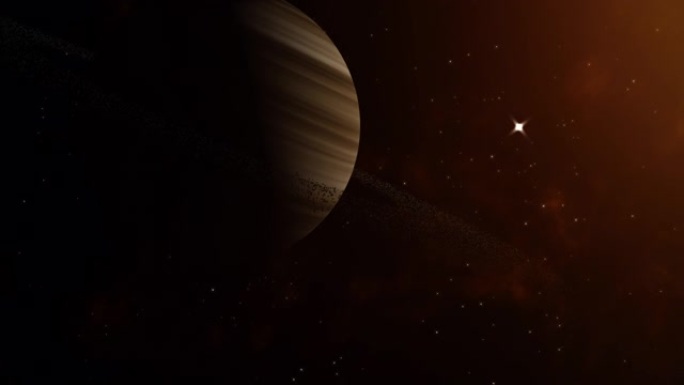 带有围绕附近红矮星运行的冰粒子环的巨型气体行星