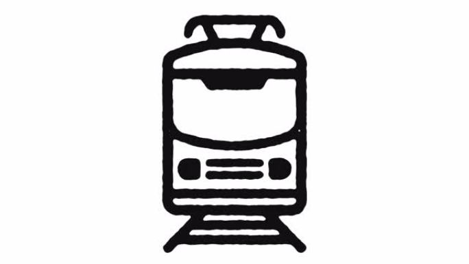 铁路列车图标动画镜头 & 阿尔法频道