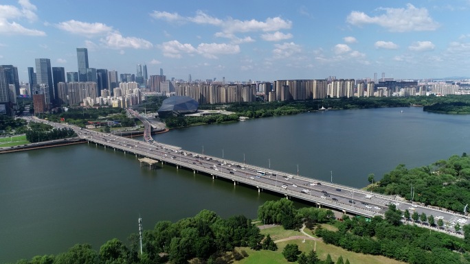 沈阳浑河两岸风景航拍