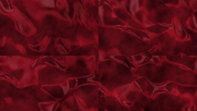 红色闪亮丝绸背景。魅力缎纹理3D渲染循环4k