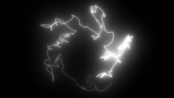 3d渲染，计算机生成的抽象黑暗背景，带有霓虹灯发光线的涂鸦