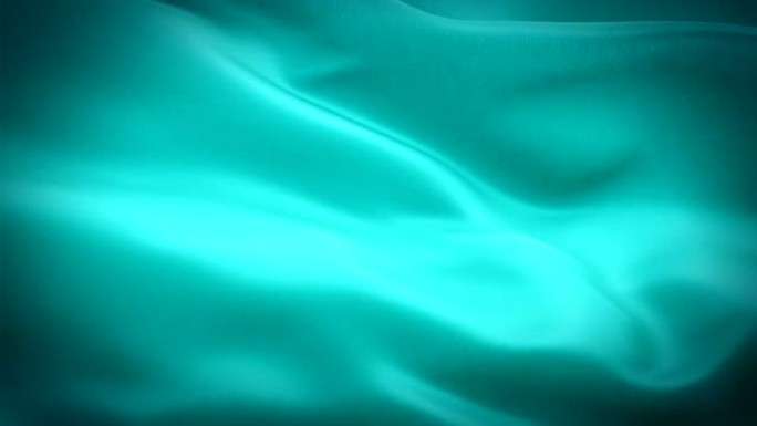 绿松石背景旗帜视频在风中挥舞。现实的水背景。绿松石旗循环1080p全高清1920X1080镜头。平静