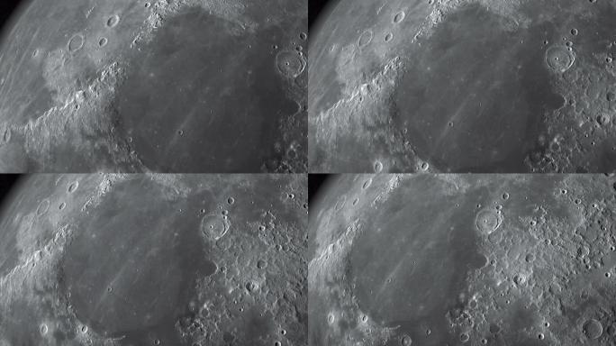 Mare Serenitatis在月球表面旋转，3d渲染