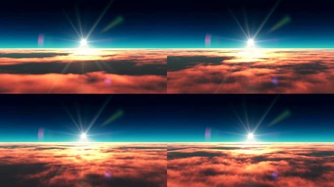 飞越云层日落4k
