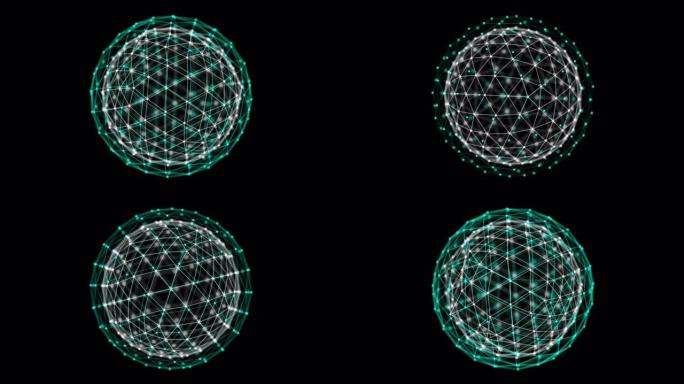 球体形状背景、技术概念中的抽象未来数据连接