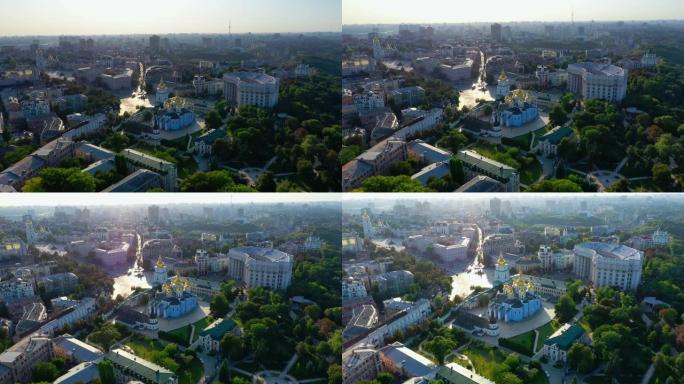 乌克兰基辅米哈伊洛夫斯基大教堂修道院鸟瞰图