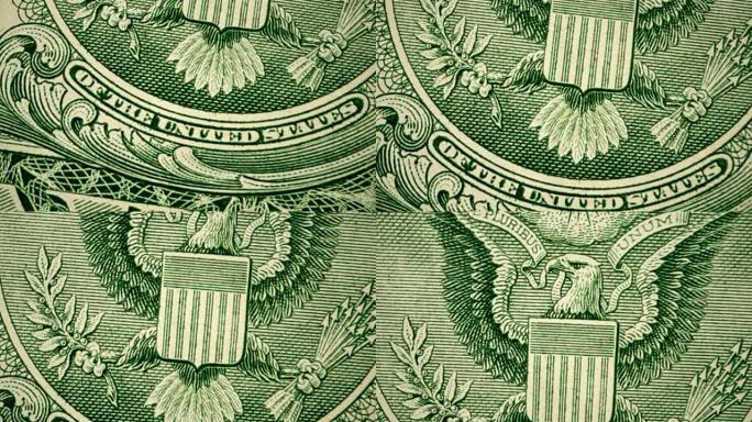 多莉拍摄的照片显示了鹰徽的极端细节，美国印章刻在1美元的钞票上