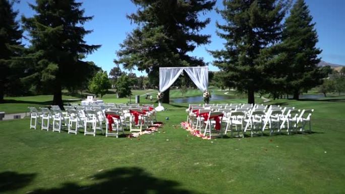 婚礼，高尔夫球场仪式的装饰