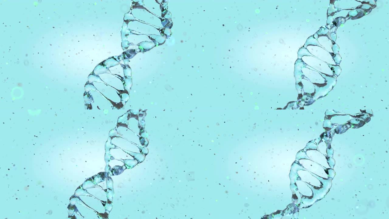 来自水滴的动画DNA模型。3D