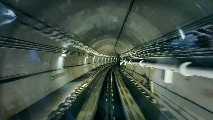 地铁隧道，地下轨道4k视频素材