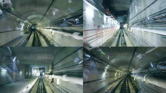 地铁隧道，地下轨道4k视频素材