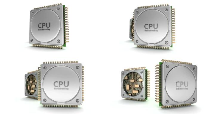 中央计算机处理器CPU 3d动画