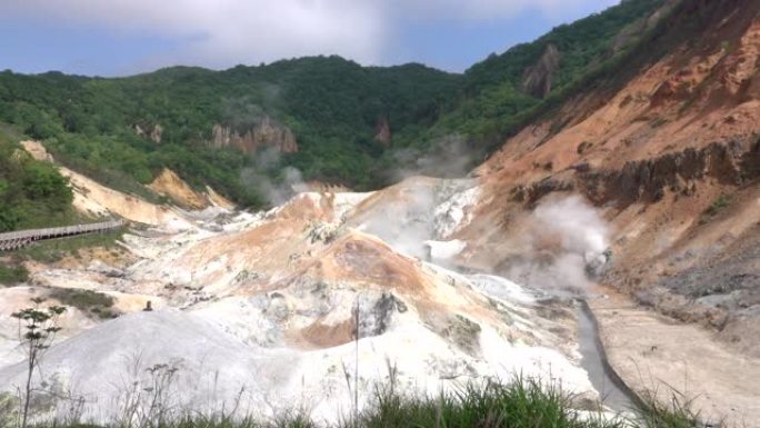 日本北海道地狱谷或地狱谷的温泉股票视频