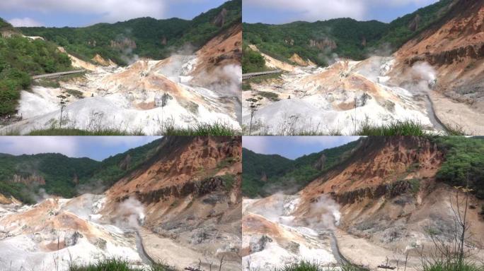 日本北海道地狱谷或地狱谷的温泉股票视频