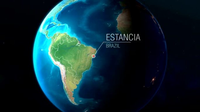 巴西-Estancia-从太空到地球的缩放