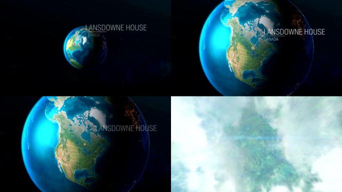 加拿大-兰斯多恩之家-从太空到地球的缩放