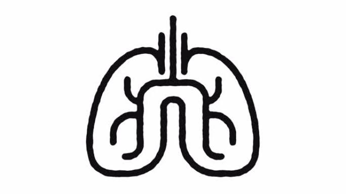 肺癌图标动画素材 & 阿尔法频道