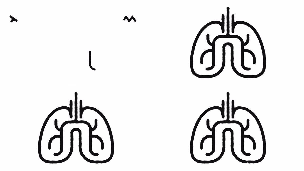 肺癌图标动画素材 & 阿尔法频道