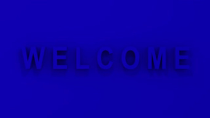 “欢迎” 蓝色3D图形
