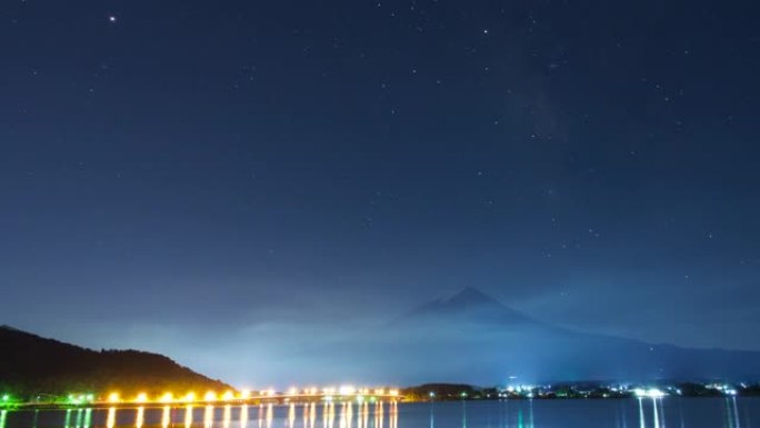 日本河口湖富士山。4k延时股票视频