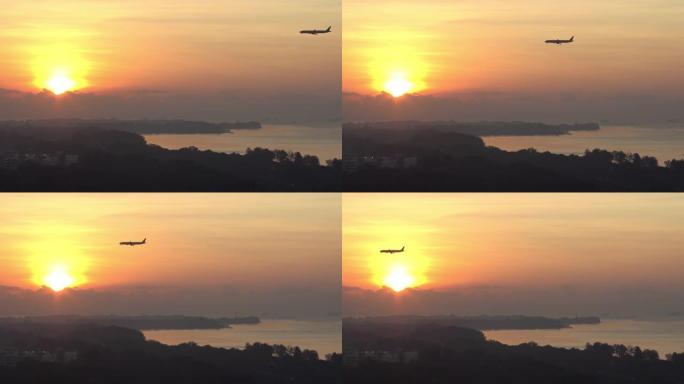 新加坡日落时分，东海岸公园的4k鸟瞰图