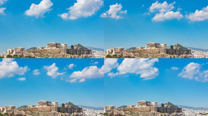 帕台农神庙，雅典卫城，希腊-夏天的乌云密布