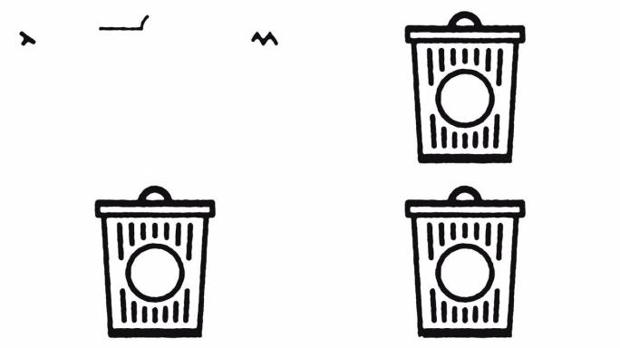 废物管理图标动画素材 & 阿尔法频道