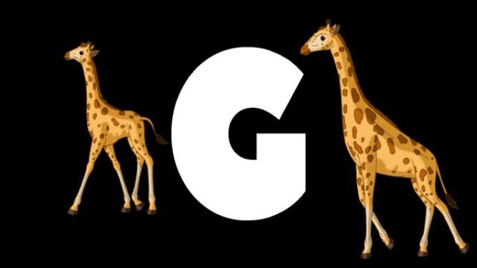 背景上的字母G和长颈鹿