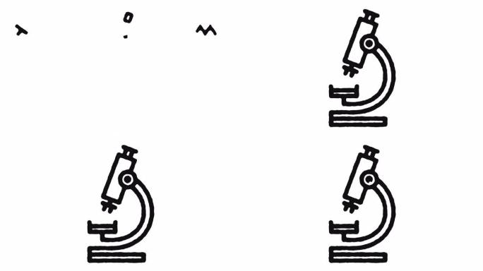 显微镜图标动画镜头和阿尔法通道