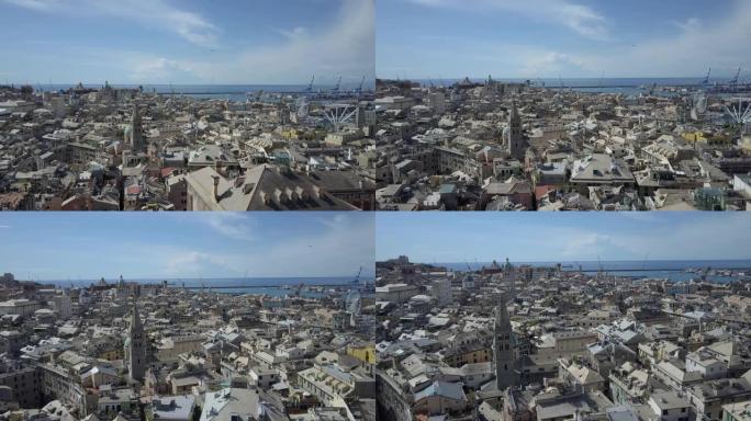 热那亚无人机的空中视频拍摄