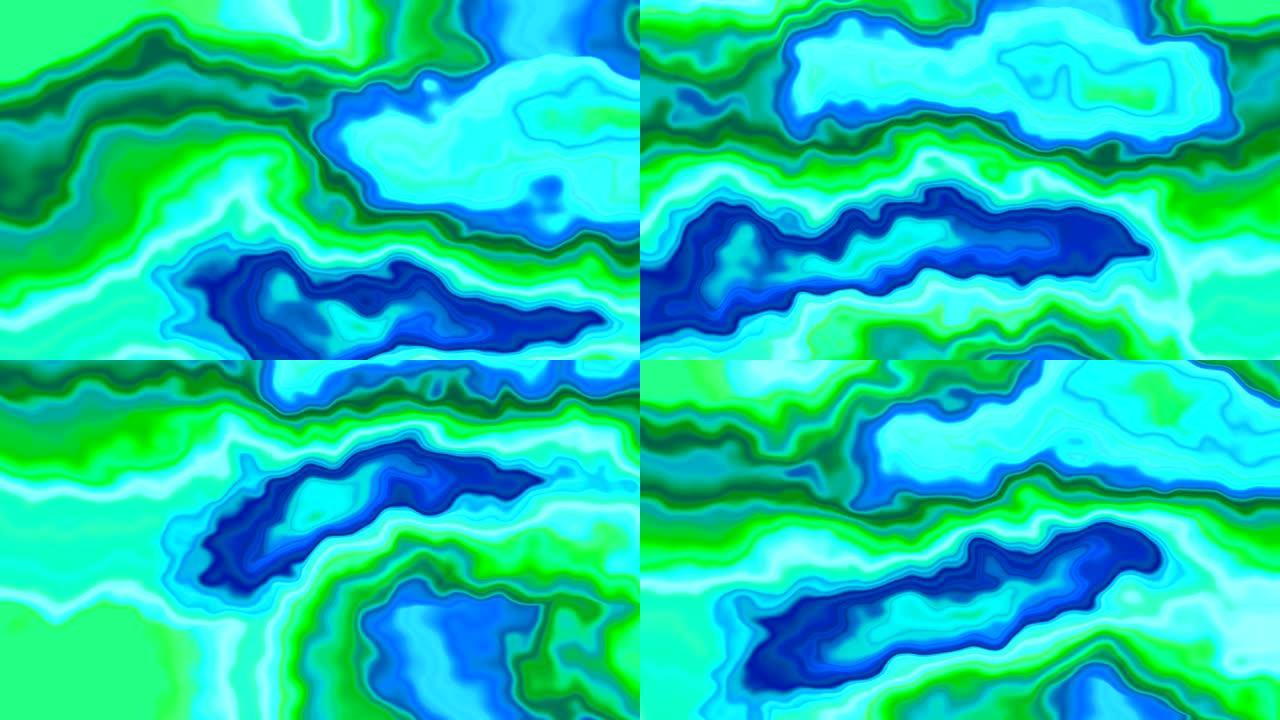 大理石玛瑙石质表面背景视频-彩色蓝色青色绿色