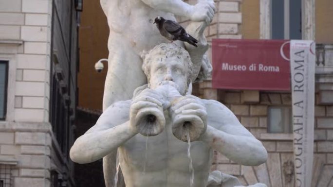 丰塔纳德尔莫罗或莫罗喷泉的建筑细节。罗马。意大利