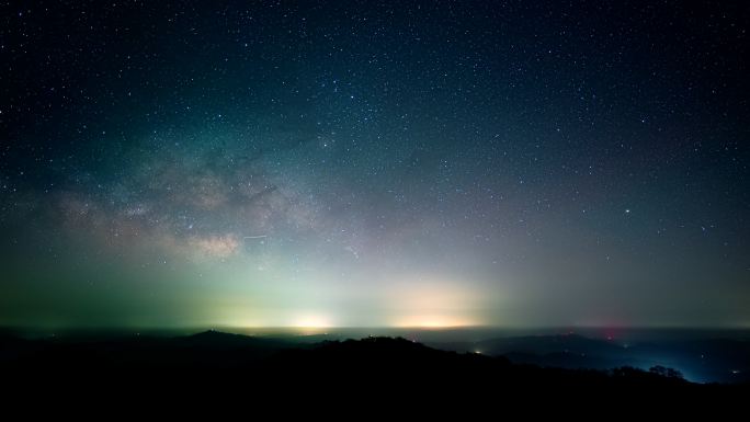 湖南大围山银河星空唯美壮观延时摄影