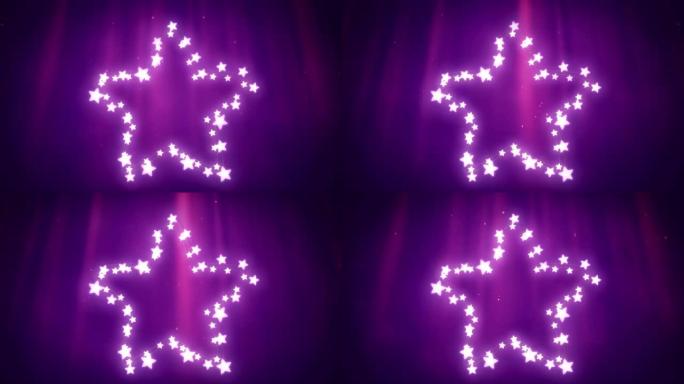紫色背景上的仙女灯发光之星